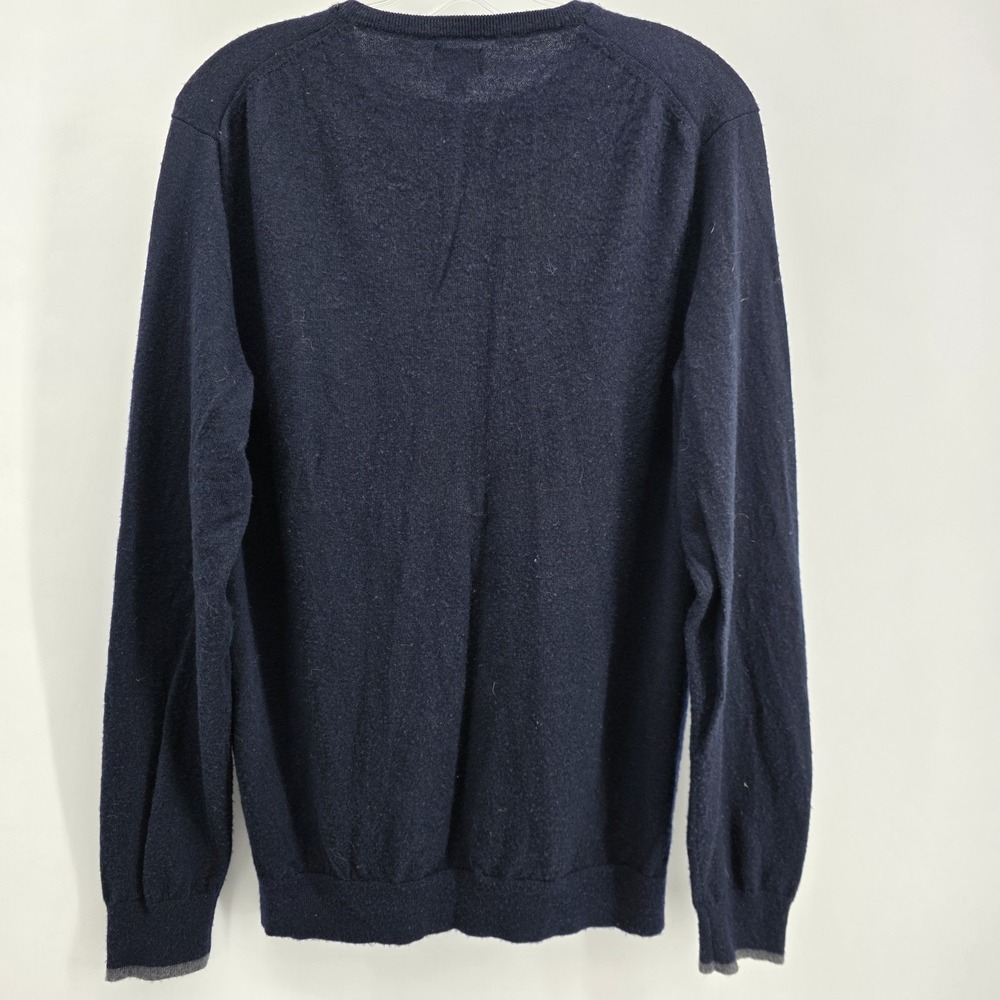 J CREW Sweater Men Navy Medium Tall Merino Wool Pullover